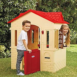 $83.28: Little Tikes Cape Cottage Playhouse with Working Door, Windows, and Shutters - Tan