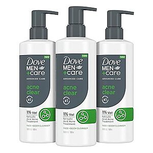 $14.37 /w S&S: DOVE MEN + CARE Advanced Care Cleanser Acne Clear, 3 Count