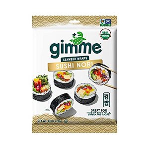 $2.54 /w S&S: gimMe Organic Roasted Seaweed - Restaurant-style Sushi Nori Sheets - 0.81 Ounce