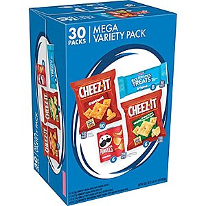 $8.36 /w S&S: 30-Pack 1-Oz Kellogg's Mega Variety Pack (Cheez-It, Pringles, Rice Krispies) Amazon