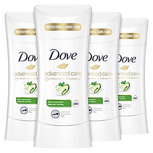 $9.73 /w S&S: 4-Ct 2.6-Oz Dove Women's Advanced Care Antiperspirant Deodorant (Cool Essentials)