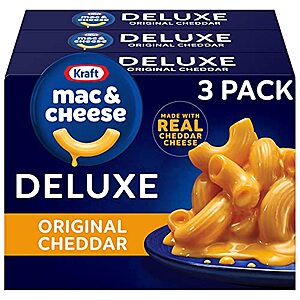 $5.01 /w S&S: 3-Pack 14-Oz Kraft Deluxe Original Cheddar Macaroni & Cheese