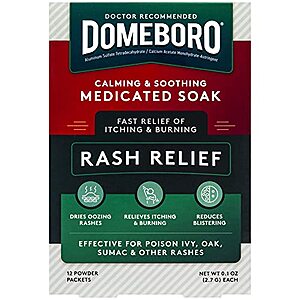$5.24 /w S&S: Domeboro Medicated Soak Rash Relief (Burow’s Solution), 12 Count