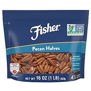 $7.39 /w S&S: 16oz Fisher Pecan Halves (Unsalted)