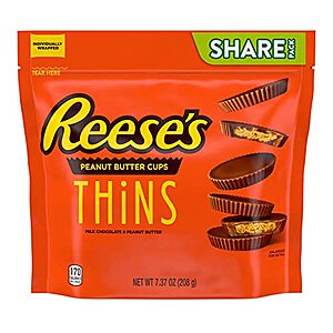 $23.92 /w S&S: REESE'S THiNS Peanut Butter Cups, Candy Share Packs, 7.37 oz (8 Count)