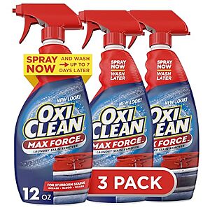 $8.17 /w S&S: 3-Pack 12-Oz OxiClean Max Force Laundry Stain Remover Spray