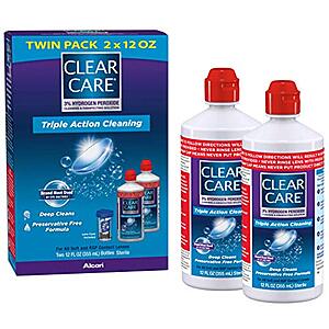 $12.58 /w S&S: 2-Pack 12-Oz Clear Care Cleaning & Disinfecting Solution w/ Lens Case