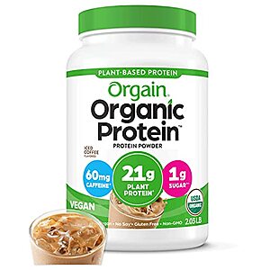 $20.24 /w S&S: Orgain Organic Vegan Protein Powder, Iced Coffee, 2.03lb