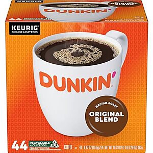 176-Count Dunkin' Medium Roast Coffee K-Cup Pods (Original Blend) $66 w/ Subscribe & Save + Free Shipping