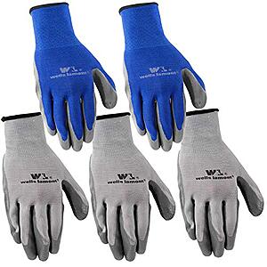 $4.96: 5-Pairs Wells Lamont Nitrile Work Gloves (Large, Grey/Blue)