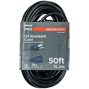 $21.50: Woods 50-Foot Outdoor Heavy Duty Extension Cord 15 Amps