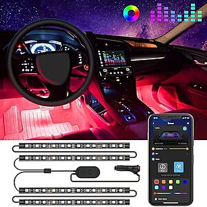 $11.59 (Prime Members): Govee Car LED Lights, Smart Interior Lights with App Control, DC 12V