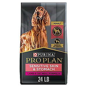 $45.59 w/ S&S: Purina Pro Plan Sensitive Skin and Sensitive Stomach Dog Food Lamb and Oat Meal Formula - 24 lb. Bag