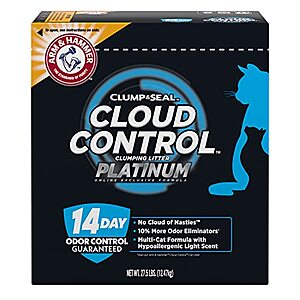 $17.54 w/ S&S: Arm & Hammer Cloud Control Platinum Multi-Cat Clumping Cat Litter, 27.5 lbs