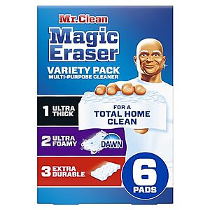 $5.54 w/ S&S: Mr. Clean Magic Eraser Variety Pack, 6ct