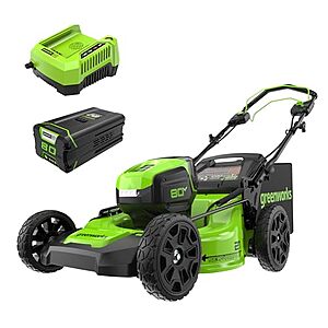 $420: GreenWorks Pro 80V 21" Self-Propelled Cordless Lawn Mower w/ Battery & Charger