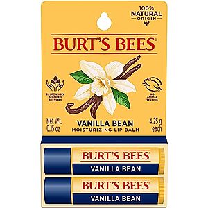 $3.85 w/ S&S: 2-Count Burt's Bees 100% Natural Moisturizing Lip Balm (Vanilla Bean)