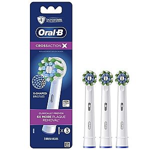 $13.53: Oral-B Cross Action Electric Toothbrush Replacement Brush Heads Refill, 3 Count (6 for $20.30) at Amazon