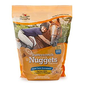 $4.89 w/ S&S: Manna Pro Bite-Size Nuggets for Horses, Butterscotch Flavored, 4 pounds