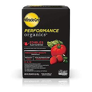 Select Lowe's Stores: 1-Lb Miracle-Gro Performance Organics Edibles Plant Nutrition Fertilizer (9-4-12) $6 + Free Store Pickup