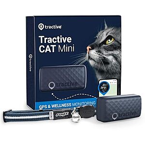 $29.39: Tractive GPS Tracker & Health Monitoring for Cats (6.5 lbs+, Dark Blue)