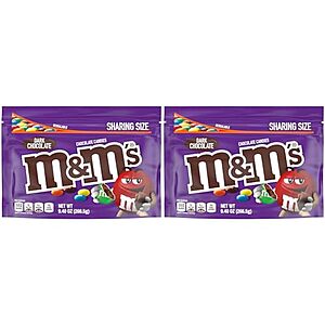 $2.98: M&M'S Dark Chocolate Candy, Sharing Size, 9.4 oz (Pack of 2)