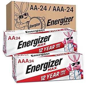 [S&S] $21.59: 48-Count Energizer MAX Battery Combo Pack (24-Count AA + 24-Count AAA)