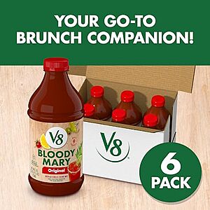 [S&S] $14: 6-Pack 46-Oz V8 Bloody Mary Cocktail Mix ($2.33 each)
