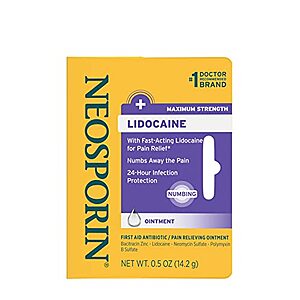 [S&S] $4.26: 0.5-Oz Neosporin + Lidocaine First Aid Antibiotic Ointment at Amazon
