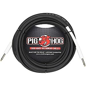 $17.73: Pig Hog PH25 High Performance 8mm 1/4" Guitar Instrument Cable, 25 Feet at Amazon