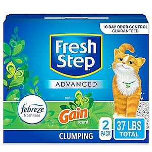 [S&S] $11.90: 37-lbs (2x 18.5-lbs) Fresh Step Clumping Cat Litter Advanced w/ Gain at Amazon