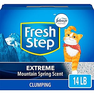 [S&S] $5.13: 14-lbs Fresh Step Clumping Cat Litter, Mountain Spring Scent With Febreze at Amazon