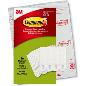 Amazon.com: Command PH204-16NA, Holds up to 12 lbs, 16 pairs (Indoor Use Picture Hanging Strips, White, 32 Count) $7.90