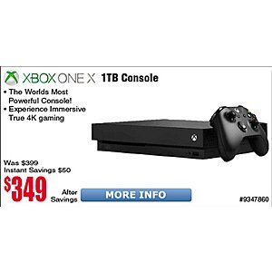 Xbox One X: $349 @ Fry's and GameStop
