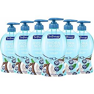 Softsoap Hydra Bliss Liquid Hand Soap, Coconut Water and Blueberry - 11.25 fluid ounce (Pack of 6), $8.36 AC or less w/ss, free prime shipping