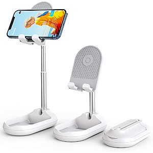 $7 Licheers Cell Phone Stand, Angle Height Adjustable Phone Stand Holder for Desk, Fully Foldable iPhone Stand Holder. Phone/iPad/Ki - $6.95