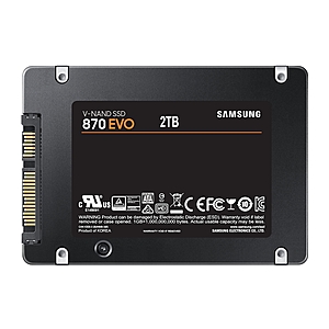Samsung 870 EVO SSD 2TB 2.5 inch SATA with Military Discount $189