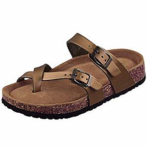 Women's Cork Sandals with Adjustable Toe Ring $17