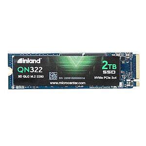 Inland QN322 2TB SSD NVMe PCIe Gen 3.0 x4 M.2 2280 3D NAND QLC Internal Solid State Drive $79.99