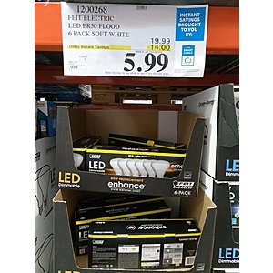 Feit Electric LED 90 CRI Dimmable 8.3W BR30 Flood Bulbs 65 Watt Replacement 6-Pack $5.99 @ Costco (Warehouse ONLY) YMMV
