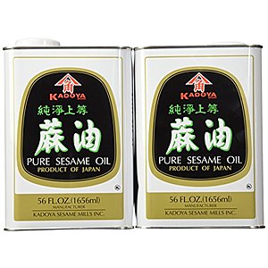 Kadoya Pure Sesame Oil, 56-Ounce Cans (Pack of 2) 112OZ!!!!!! $20.08 with F/S for Amazon Prime