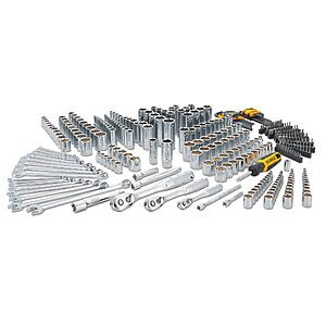 341-Pc DeWALT Mechanics Tool Set w/ 1/4", 3/8", 1/2" Drive Tools & Combo Wrenches $185 + Free Shipping