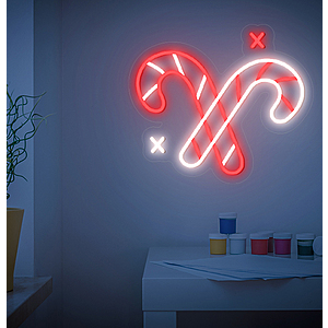 Neonchamp Neon Signs: Christmas Candy Cane Sign $81.75, Custom Neon Sign $29.25 & more + Free Shipping