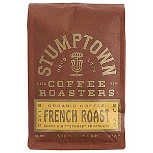 12-oz Stumptown Coffee Roasters Organic Whole Bean Coffee (French Roast) $7.85 w/ S&S + Free Shipping w/ Prime or on $35+