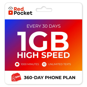 $7/Mo Red Pocket Prepaid Wireless Phone Plan+Kit:1000 Talk Unlimited Text 1GB $84 Annually