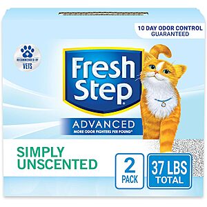 [S&S] $12.75: 37-lb Fresh Step Clumping Cat Litter Advanced (Simply Unscented) at Amazon