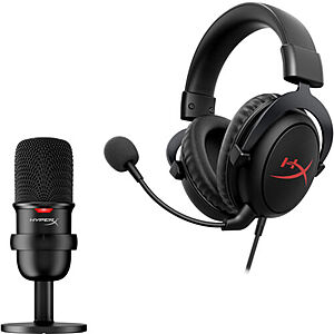 HyperX Streamer Starter Pack: SoloCast USB Microphone and Cloud Core Gaming Headset with DTS $60 + 6% SD Cashback + Free S&H