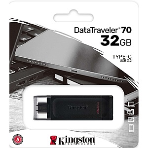 Kingston USB-C 3.2 Flash DataTraveler Drive: 64GB $5.85, 32GB $3.90 & More + Free Shipping