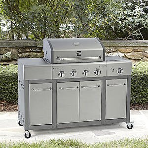 Kenmore 4-Burner Gas Grill with Storage - Stainless Steel $269.99