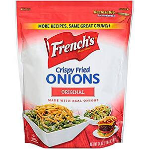 24-Oz French's Crispy Fried Onions $5.55 w/ S&S + Free Shipping w/ Prime or $25+